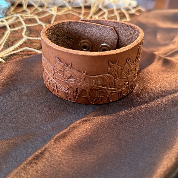 Stamped, genuine leather cuff. - Picture 7 of 10